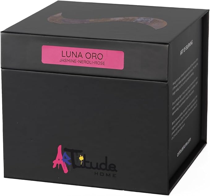 Scented Candle | Eco-Friendly Soy Blend Wax | Luxury Candles | Perfect for Gifting | Perfect for Home Décor | 14oz | 10cm Tall | Approx Burn Time - 80 Hours (Luna Oro, 10cm)