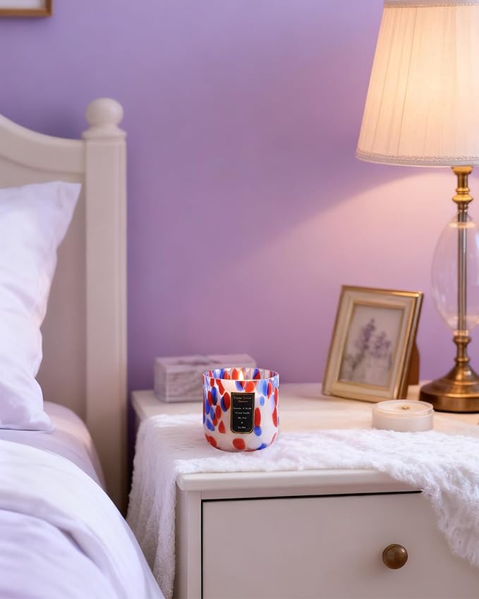 Scented Candles Set 4 Pack, Lavender & Vanilla Candles for Home Scented, 12 oz Soy Wax Jar Candles, 70 Hour Long Lasting, Aromatherapy Relaxing Candle for Women, Decorative, Holiday Christmas Gift