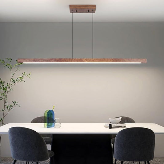 Linear Pendant Light, Modern Chandeliers for Dining Room, Dimmable Pool Table Island Lights for Kitchen, LED Ceiling Pendant Lamp for Dining Room Billiard Room, Adjustable Height,47in