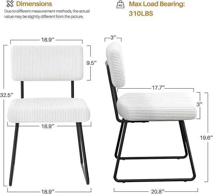 Velvet Dining Chairs Set of 6, Upholstered Dining Room Kitchen Chair with Thick Cushion, Soft Backrest, Metal Legs, Mid Century Modern Accent Side Chair for Home Living Room Bedroom, White