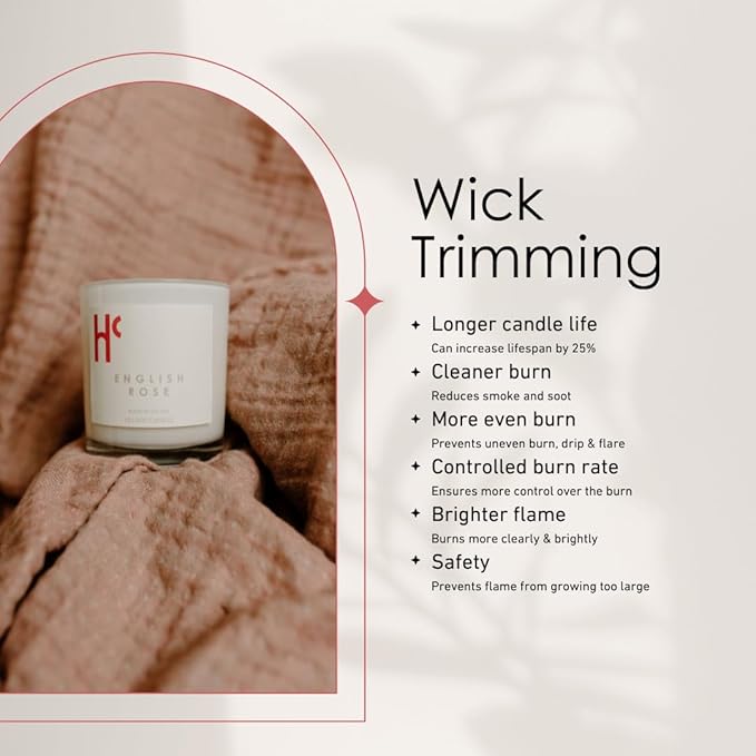 English Rose Single Wick Soy Candles, Luxury Scented Candles for Home - Up to 60 Hour Burn Time, Cruelty-Free Soy Wax Blend - Floral Rose & Jasmine Fragrance (9 oz)