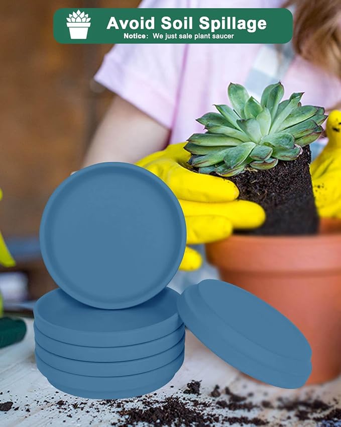 vensovo 3 Inch Steel Blue Terracotta Plant Saucer Pots Tray - 12 pcs Mini Planter Saucers for Indoor & Outdoor Plants, Small Clay Trays Perfect for 2 Inch 2.5Inch Flower Pot