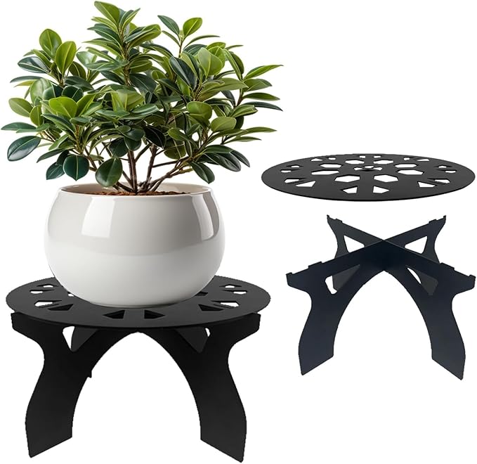 2 Pack Metal Plant Stand for Indoor and Outdoor Use – 220LB load Capacity Small Plant Rack,Thickened Steel Plate, Storage Shelf, Rustproof Potted Plant Holder