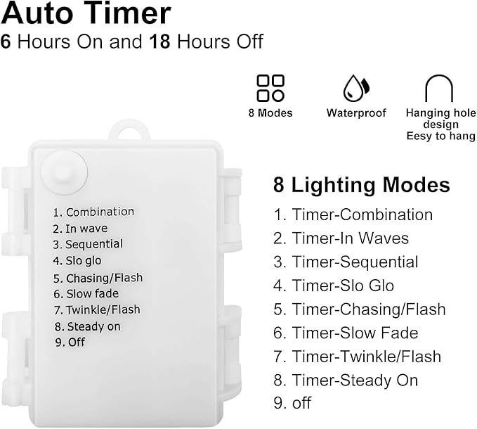 Battery Operated Globe String Lights 16FT Waterproof 30 LED 8 Modes Outdoor String Lights Crystal Ball String Light with Timer for Backyard Garden Balcony Pergola, Warm White (2 Pack)