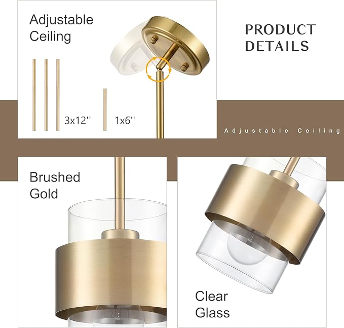 Modern Pendant Light Fixture Hanging Light for Kitchen Island