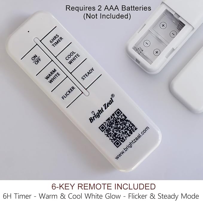 Bright Zeal 2-Pack 13.5" Candle Lanterns Outdoor Waterproof Decorative Lights with Timer Remote - Decorative Indoor LED Lanterns Battery Operated - Cool White Vintage Lantern Outdoor