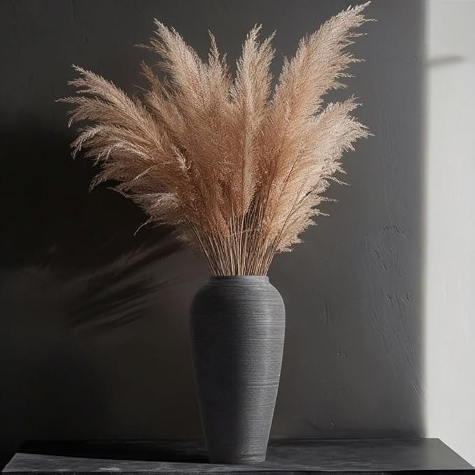 Rustic Farmhouse Flower Vase - 13.4 Inch Large Black Ceramic Vase for Modern Farmhouse Decor, Centerpiece, Dining Table, Entryway, Living Room