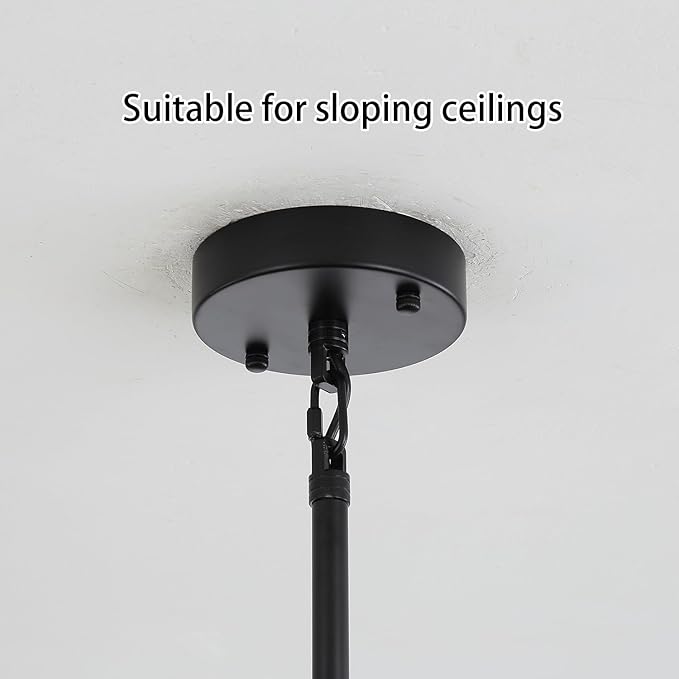 D32 Black Wagon Wheel Chandeliers Modern 32-Lights Black Round Chandelier Glass Chandeliers for Dining Room,Living Room Vintage Chandelier for Foyer Hallway