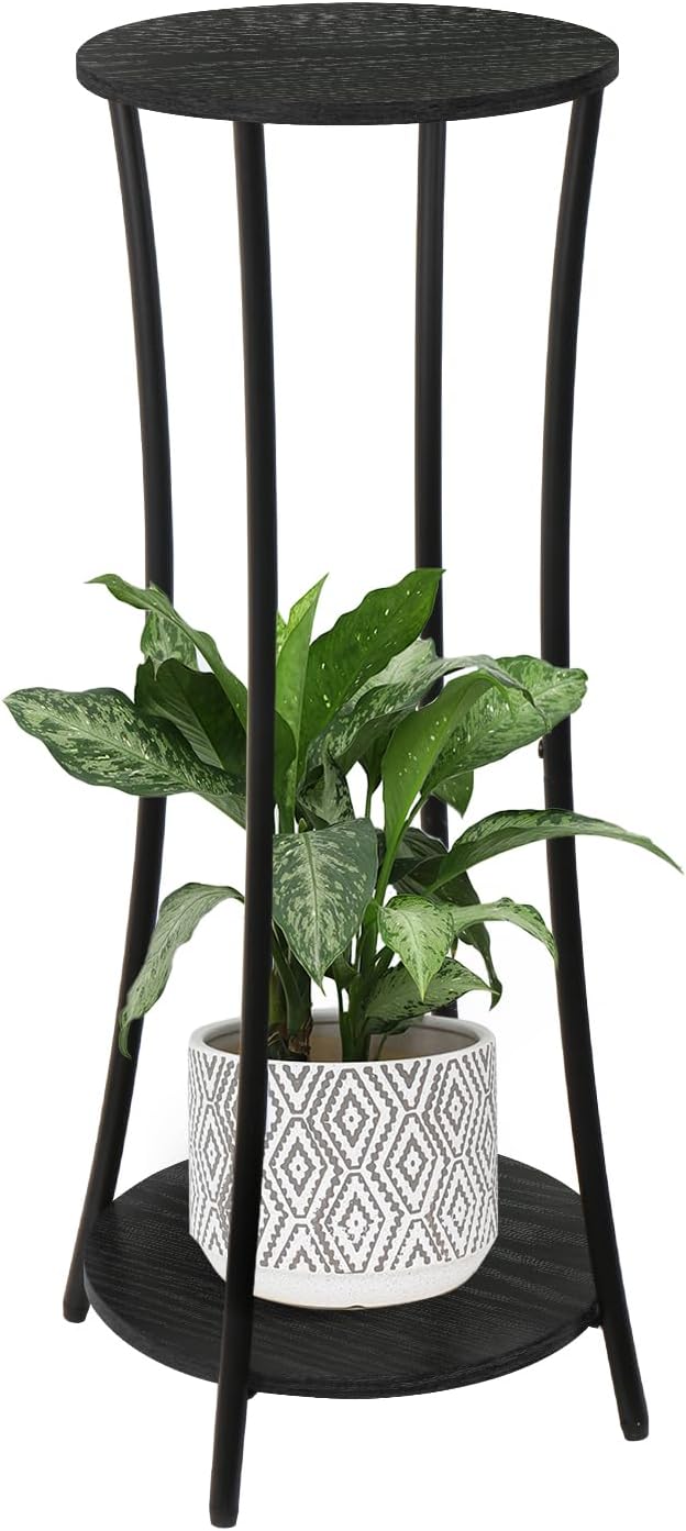 YINMIT Plant Stand Indoor,Round Potted Holder Rack,Flower Pot Stand Shelf,Round Supports Rack,Corner Plant Shelf for Balcony Garden Patio Living Room,Black