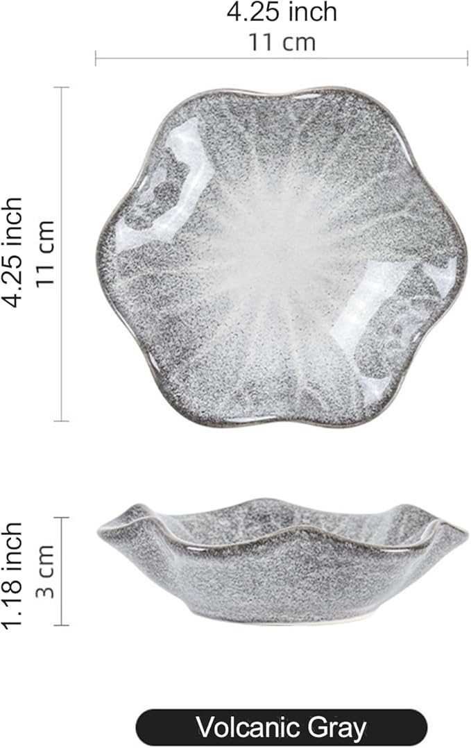 Ceramic Trinket Dish, Ring Tray, Decorative Jewelry Dish, Decoration Plate for Earrings, Rings, Jewelry Dish Holder, Key Bowl, Trinket Tray, Earring Holder for Women (Volcanic Gray)