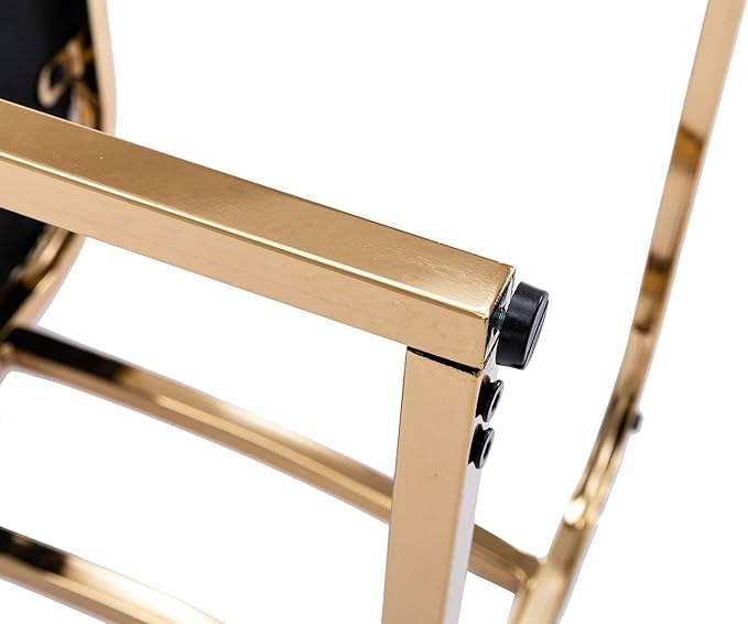 VESCASA Velvet Upholstered Dining Chairs with Back, Mid Century Modern Dining Chairs with Gold Metal Frame for Dining Room, Restaurant, Kitchen, Set of 2, Grey