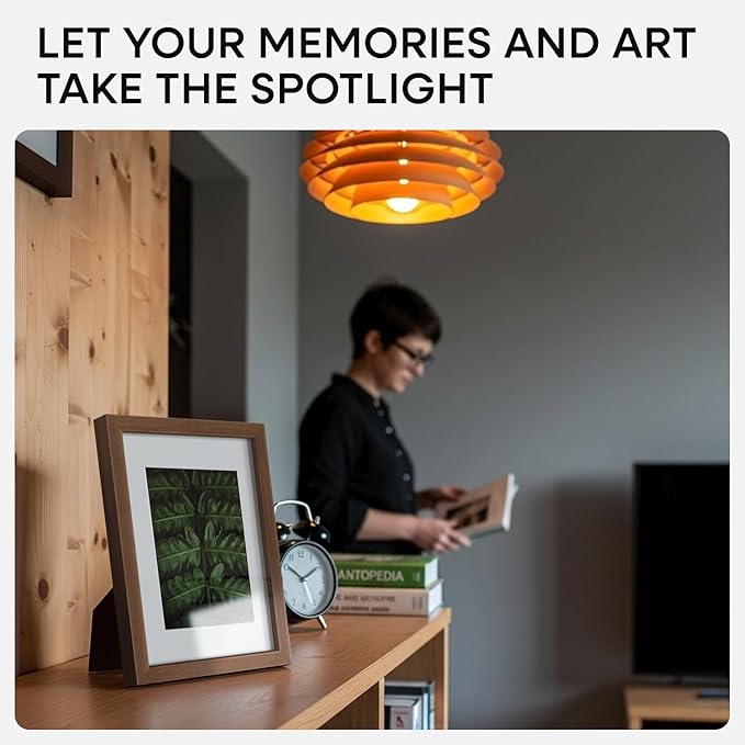 Homeforia A5 Picture Frame Brown, High-End Dark Oak 5.8x8.3 Wood Frame Matted to 4.1x5.8 inch Photo, A5 Size Walnut Wooden Frames with Mat A6 Print, 5.8 x 8.3 Frame, Tempered Glass, Wall Kit, Set of 1