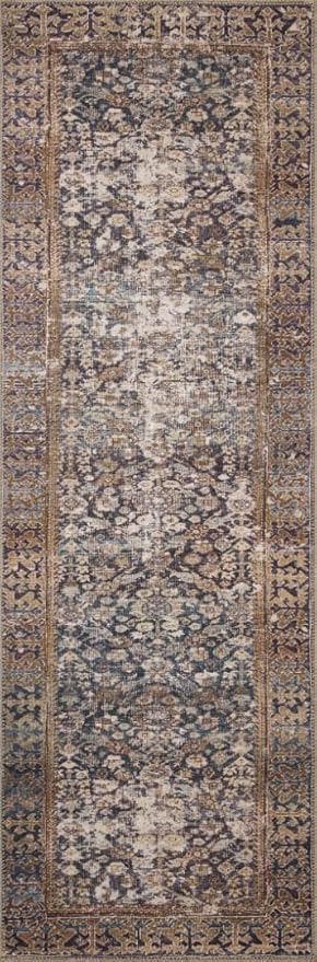 Loloi Amber Lewis Georgie Collection GER-05 Denim/Spice 3'-0" x 10'-0", .19" Pile Height, Runner Rug
