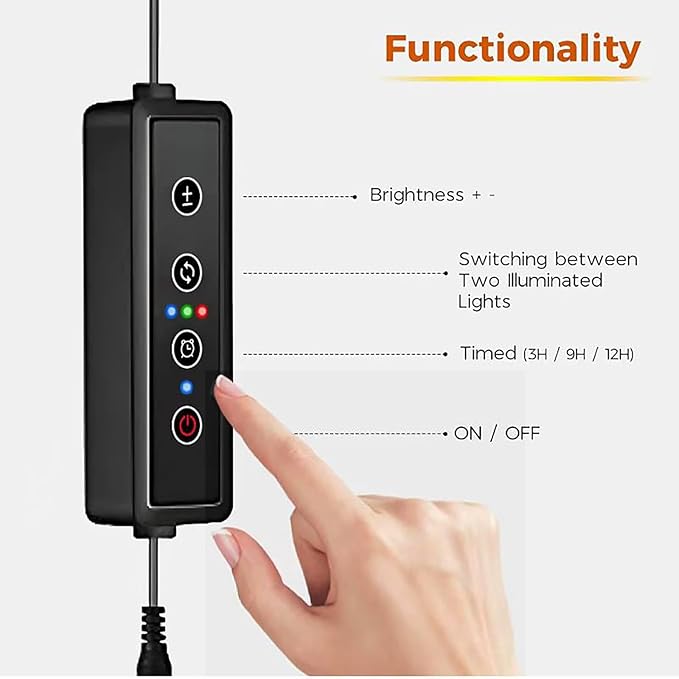 4-Tier Wooden Plant Stand with LED Grow Lights - Adjustable Shelf for Indoor Plants, Living Room, Balcony - Dimmable & Space-Saving (Plants Not Included)