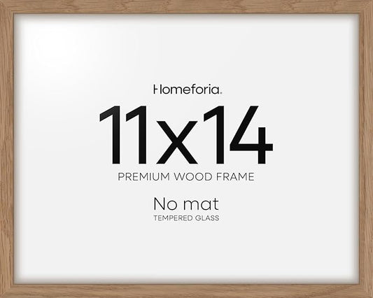 Homeforia 11x14 Diploma Frame Wood, High End Natural Oak 11 x 14 Certificate Frames with Mat 8.5x11, 11 by 14 Wooden Document Matted Frame, Award Graduation Frames, Tempered Glass, Wall Kit, Set of 1
