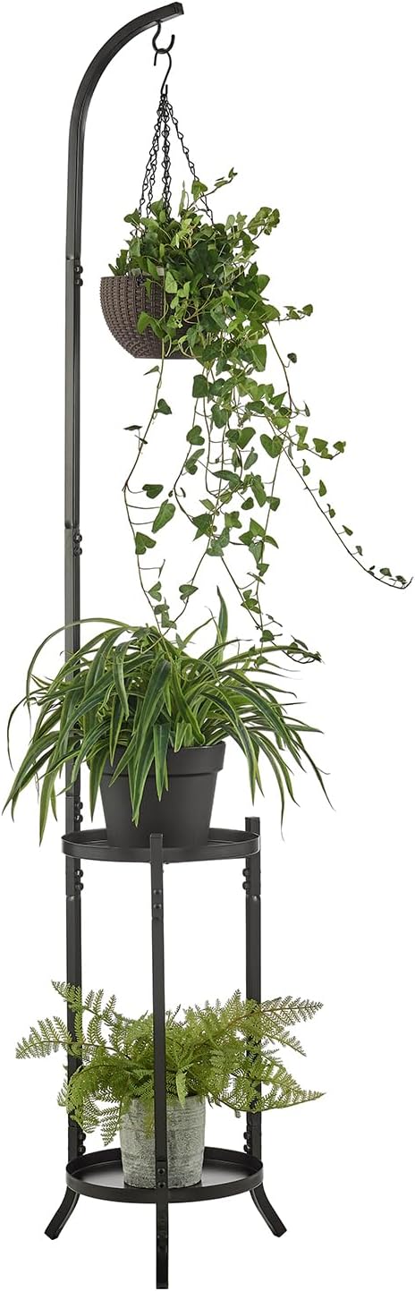 3 Tier Metal Plant Stands, Metal Corner Tall Plant Stands for Multiple Plants, Modern Flower Pot Holder Shelf Display Rack