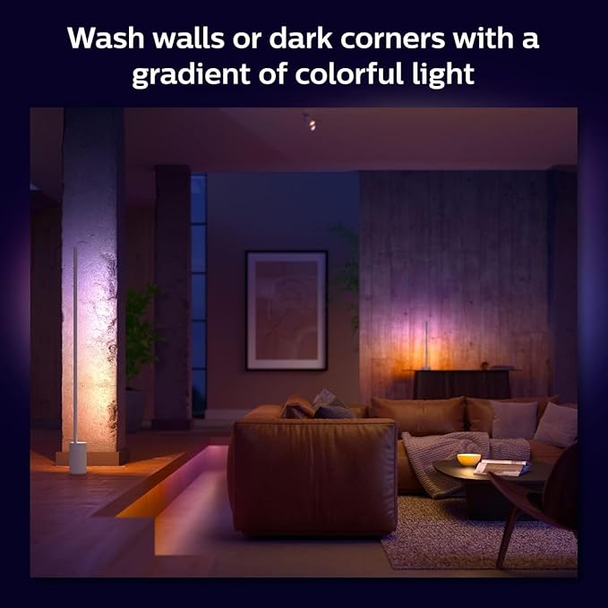 Philips Hue Signe Smart Floor Lamp, White - White and Color Ambiance LED Color-Changing Light - 1 Pack - Indoor - Control with Hue App - Works with Alexa, Google Assistant, and Apple Homekit