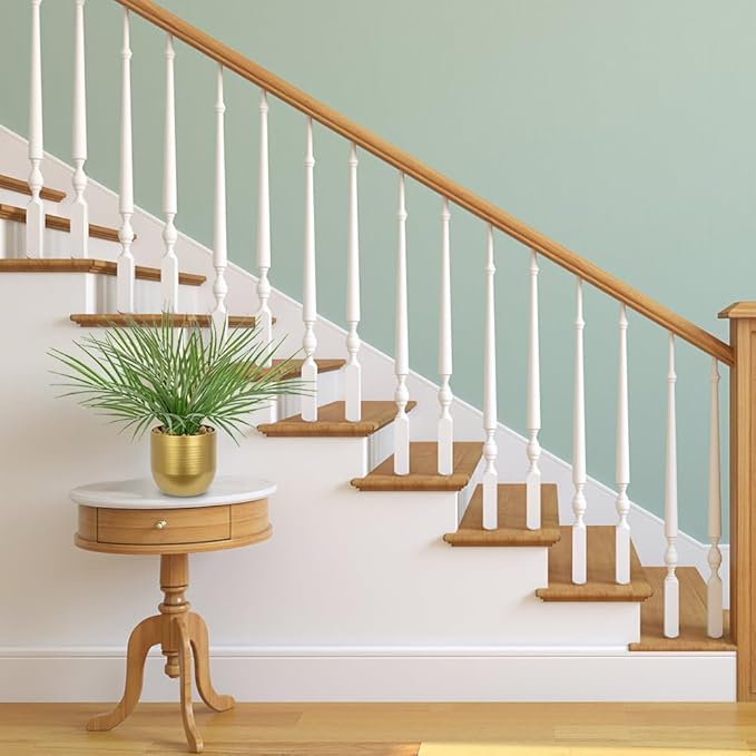 Hollyone Large Artificial Potted Plants Fake Palm Plants 13" Faux Tropical Palm Plant Tree in Gold Metal Pots for Home Room Office House Indoor Decoration