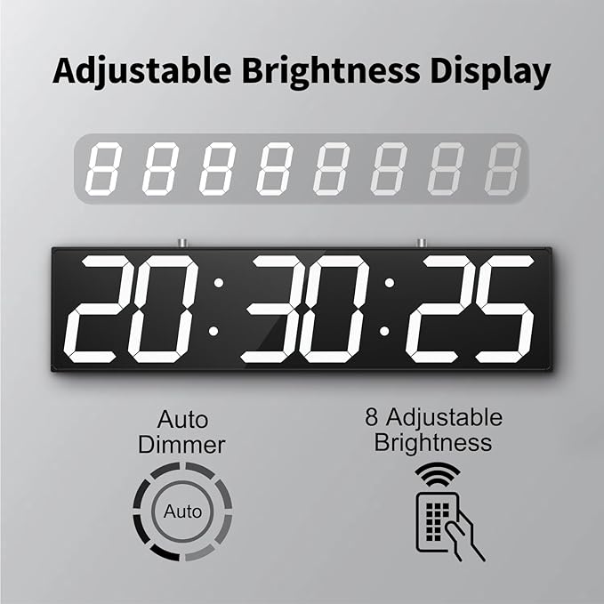 28.5‘’ Double Sided Digital Wall Clock, Multifunctional Led Countdown Clock with Timer, Temperature and Date Display, Hanging Digital Clock Large Display for Corridors, Hospitals (White)