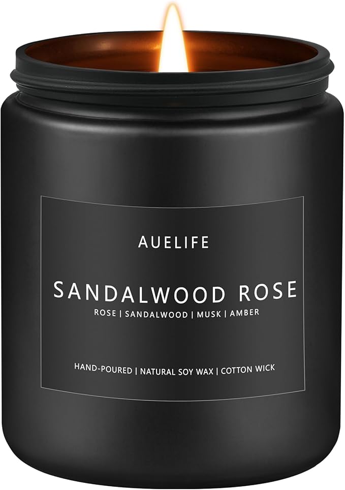 Sandalwood Rose Candle | Scented Candles for Home, Aromatherapy Candle - Soy Candles for Home Scented, Gifts for Women Men, House Fragrance Decoration -7oz