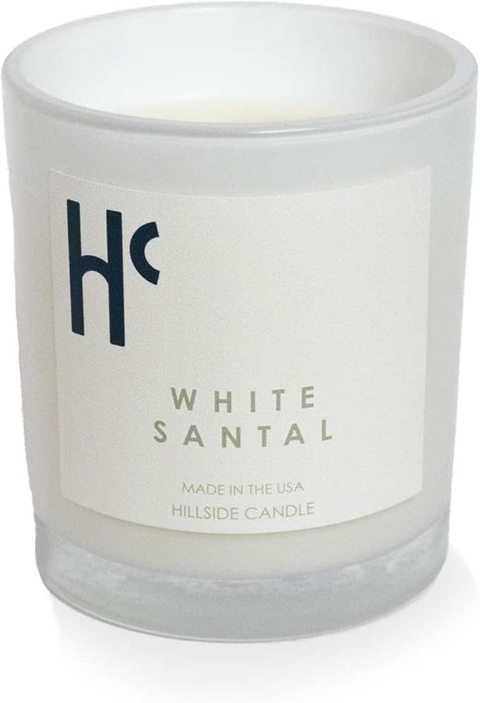 White Santal Single Wick Soy Candles, Luxury Scented Candles for Home - Up to 60 Hour Burn Time, Cruelty-Free Soy Wax Blend - Lily of The Valley Fragrance, Notes of Wood & Musk (9 oz)
