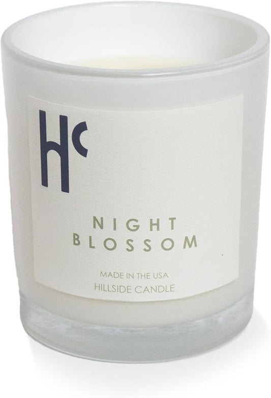 Night Blossom Single Wick Soy Candles, Luxury Scented Candles for Home - Up to 60 Hour Burn Time, Cruelty-Free Soy Wax Blend - Jasmine Fragrance, Notes of Apple & Musk (9 oz)