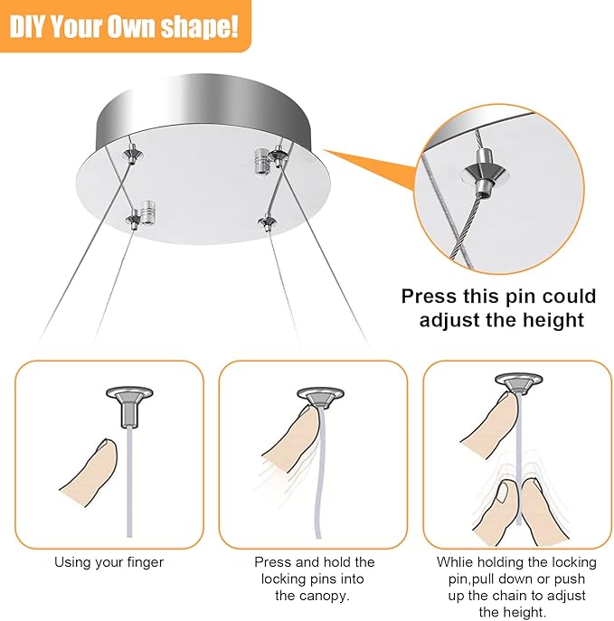 3 Rings Silver Crystal Chandeliers for Living Room High Ceiling Chandeliers for Foyer LED Dimmable3000-6000K D32''+D24''+D16''