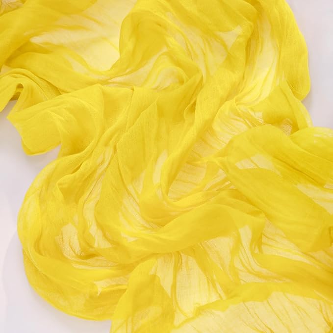 MLMC 3 Pack Yellow Table Runner 10ft Gauze Sheer Cheesecloth Table Runner Cheese Cloth Centerpiece Decororations 35x120 Inches for Wedding Bridal Baby Shower Birthday Party Decor