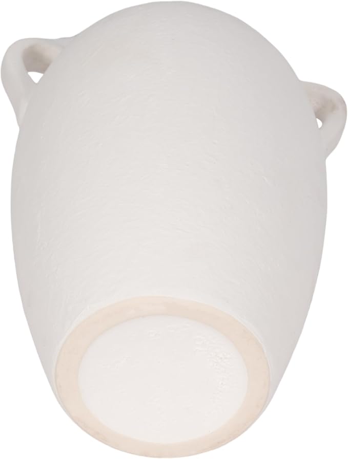Sagebrook Home Stoneware Vase with Handles Ceramic Rustic for Flowers - Home Decor for Living Room, Bedroom, Office - Textured Pottery Accent for Floral Arrangements - 13" White