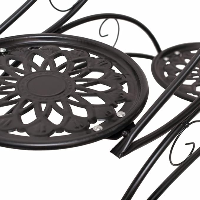 Metal 3 Tier Plant Stand Flower Pot Holder Potted Plant Stand Indoor Outdoor Display Rack for Patio Garden Balcony