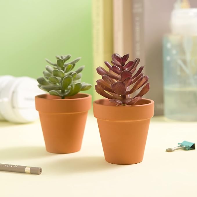 Fcacti 36 PCS Small Mini Clay Pots with Drainage Holes for Plants,2.5inch Terra Cotta Pot Clay Ceramic Pottery Planter,Succulent Nursery Pot/Cactus Plant Pot,for Indoor/Outdoor Plants,Crafts