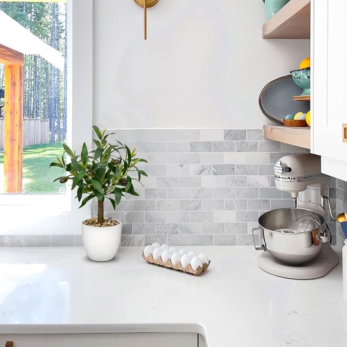 Artificial Olive Tree15'' Small Faux OliveTree Fake Olive Plants with White Pot for Home Bedroom Table Shelf Office Hotel Decor, Briful