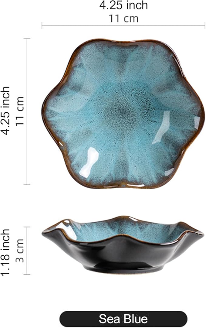 Ceramic Trinket Dish, Ring Tray, Decorative Jewelry Dish, Decoration Plate for Earrings, Rings, Jewelry Dish Holder, Key Bowl, Trinket Tray, Earring Holder for Women (Sea Blue)