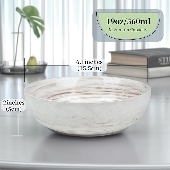 Small Decorative Bowl, Marble-patterned Ceramic Bowl, Modern Home Decor Centerpiece 6.1 Inches Key Bowl for Entry Table, Brown