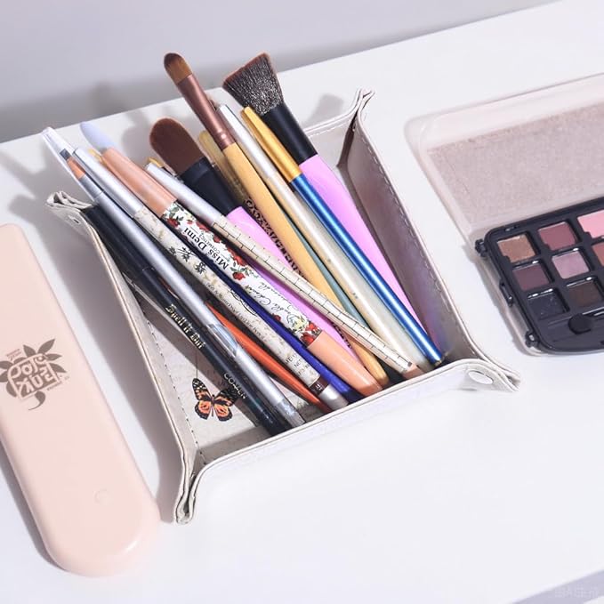 Decorative Valet Tray Organizer for Keys, Makeup Brush Holder, Jewelry Tray Dish,Cute Bowl Trinket Tray,New Home Gifts for Women,Catchall Bedside Nightstand Caddy Holder (Lavender)