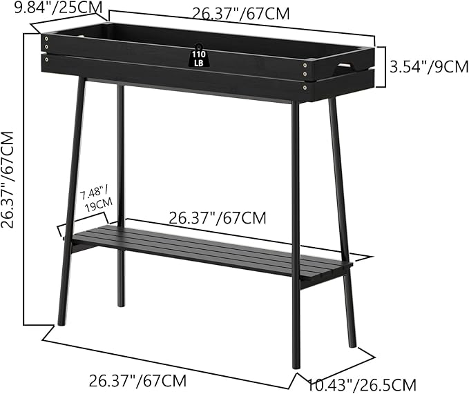 BAMBANG Bamboo Plant Stand Indoor, 2 Tier Small Plant Table, Tall Plant Stand for Indoor Plants, Window Sill Plant Shelf, Flower Pot Holder Plant Bench Plant Rack for Living Room Outdoor, Black