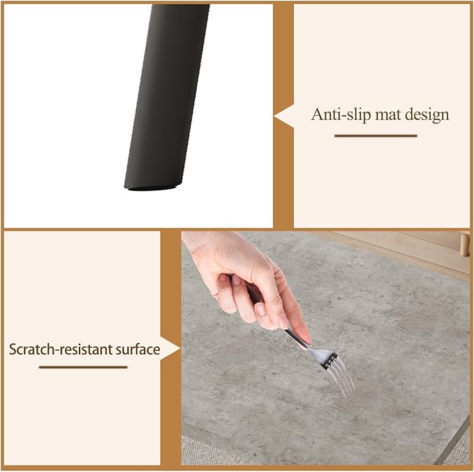 ZckyCine 47.2" Modern Grey Dining Table Set for 4, 5-Piece Kitchen & Dining Room Furniture with Upholstered Chairs, Space Saving Small Dining Table Set for Apartment, Home, Breakfast Nook