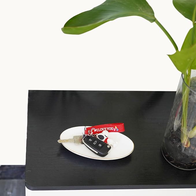 HANKOR Ceramic Key Bowl for Entryway Table, 7 x 4 Key Dish Tray Catch All Bowl, Small Decorative Bowl for Key Jewelry Ring, White