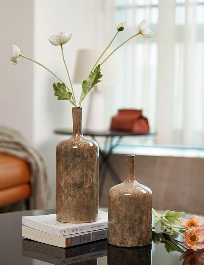 HAUCOZE Ceramic Decorative Vase Modern Decor Statue Table Centerpiece Sculpture Gifts 10.4inch