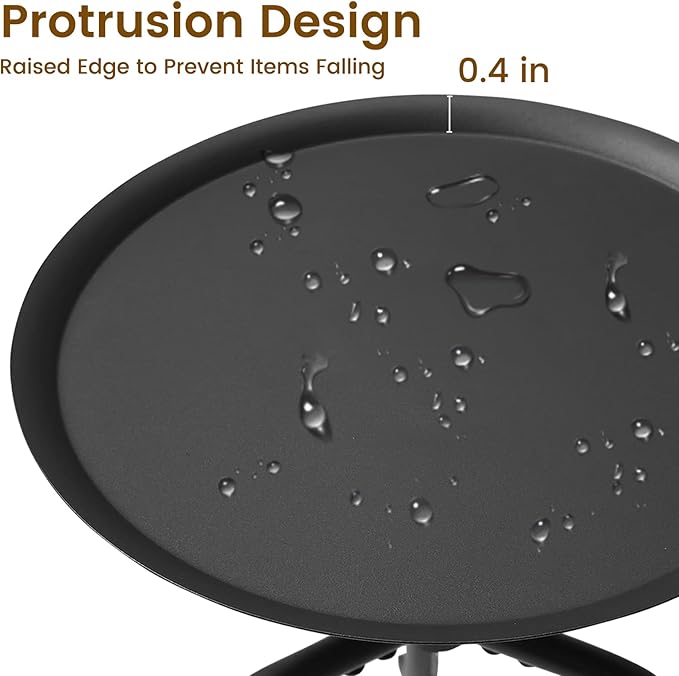 Plant Stand Indoor, Mid Century Single Plant Table, 3-Leg Minimalist Heavy Duty Metal Tall Flower Pot Stand, Modern Round Small Side End Table with Raised Design