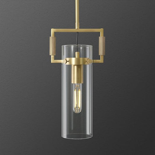 Brass Pendant Lights Kitchen Island, Modern Gold Pendant Lights,12Inch Glass Knurled Kitchen Pendant Lighting Over Island,Farmhouse Island Lights For Kitchen Sink,Bathroom,Bedroom,Included E26 Bulbs