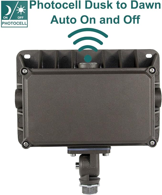 LED Flood Light Outdoor with Dusk to Dawn Photocell, 50W 6500LM IP65 Waterproof Adjustable Knuckle Mount LED Flood Lights 5000K 100-277V ETL Listed