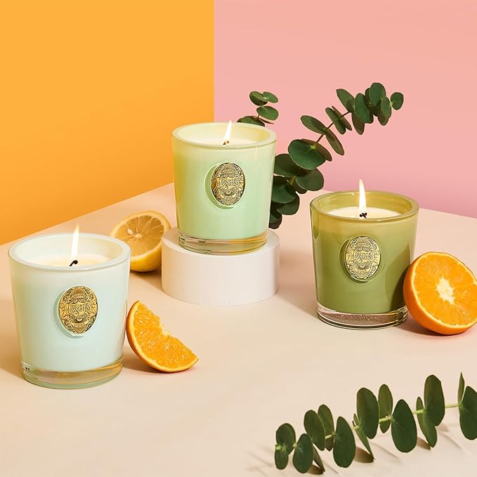 M&SENSE Natural Soy Candle| Eucalyptus Sage Green | 10.2 oz, 55H Burn | Luxury Scented Candle for Relaxation, Gifting, Home Décor |for Bedroom, Office, Party