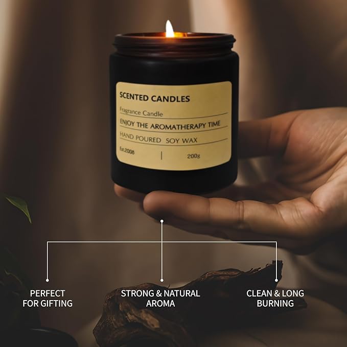 Candles,Scented Candles for Men, Men Candle Set, Candles for Home Scented, Long Lasting with 40 Hour Burn Time, Manly Gifts for Dad,Soy Candle of Lavender