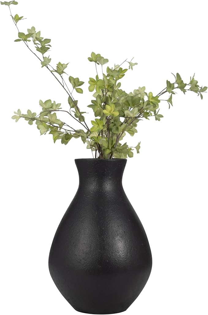 Terracotta, 19" Unique Vase, Black