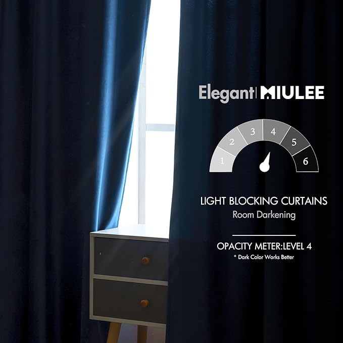 MIULEE Blue Velvet Curtains 84 inches 2 Panels - Luxury Room Darkening Curtains for Bedroom Living Room Thermal Insulated Super Soft Window Drapes Rod Pocket & Back Tab, Peacock Blue