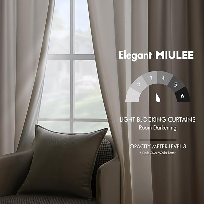 MIULEE Velvet Curtains 90 inches - Luxury Curtains for Bedroom Living Room Thermal Insulated Super Soft Room Darkening Window Drapes Rod Pocket & Back Tab, Ivory, W52 x L90 inches, 2 Panels