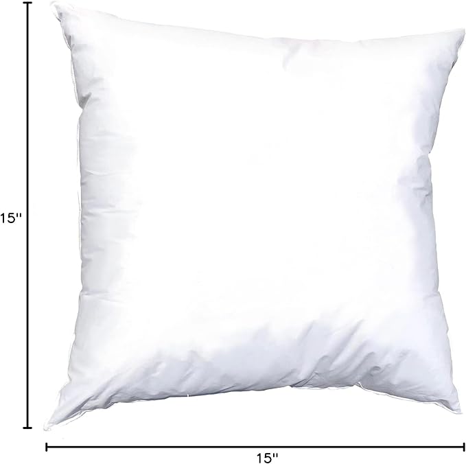Pillowflex Synthetic Down Pillow Insert - 15x15 Down Alternative, Ultra Soft Throw Pillow, Small Couch Sham Bed Sleeping Pillow - 1 Decorative Accent Form