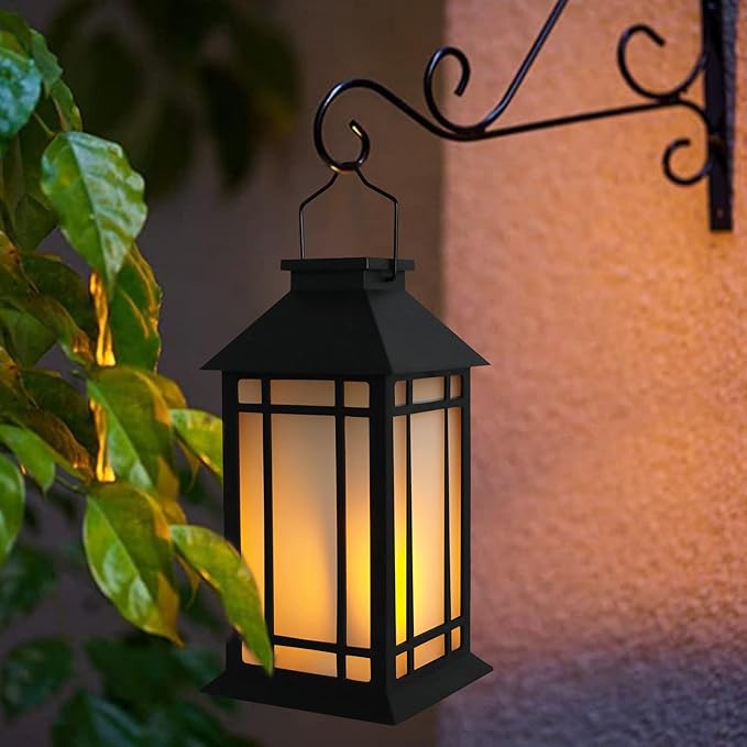 Bdor 13-Inch IP65 Waterproof Battery-Powered Outdoor Lantern with Led Flameless Candle and 6-Hour Timer - Decorative Lantern for Patio & Garden(2 Pack)
