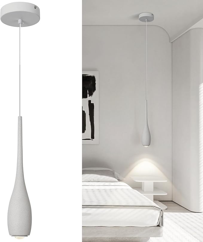 Grey Pendant Light for Kitchen Island, LED Lens Concrete Pendant Light fixtures, Small Modern Industrial Hanging Pendant Light for Over Sink, Bar, Dining Room, Bedside(1-Pack) ﻿
